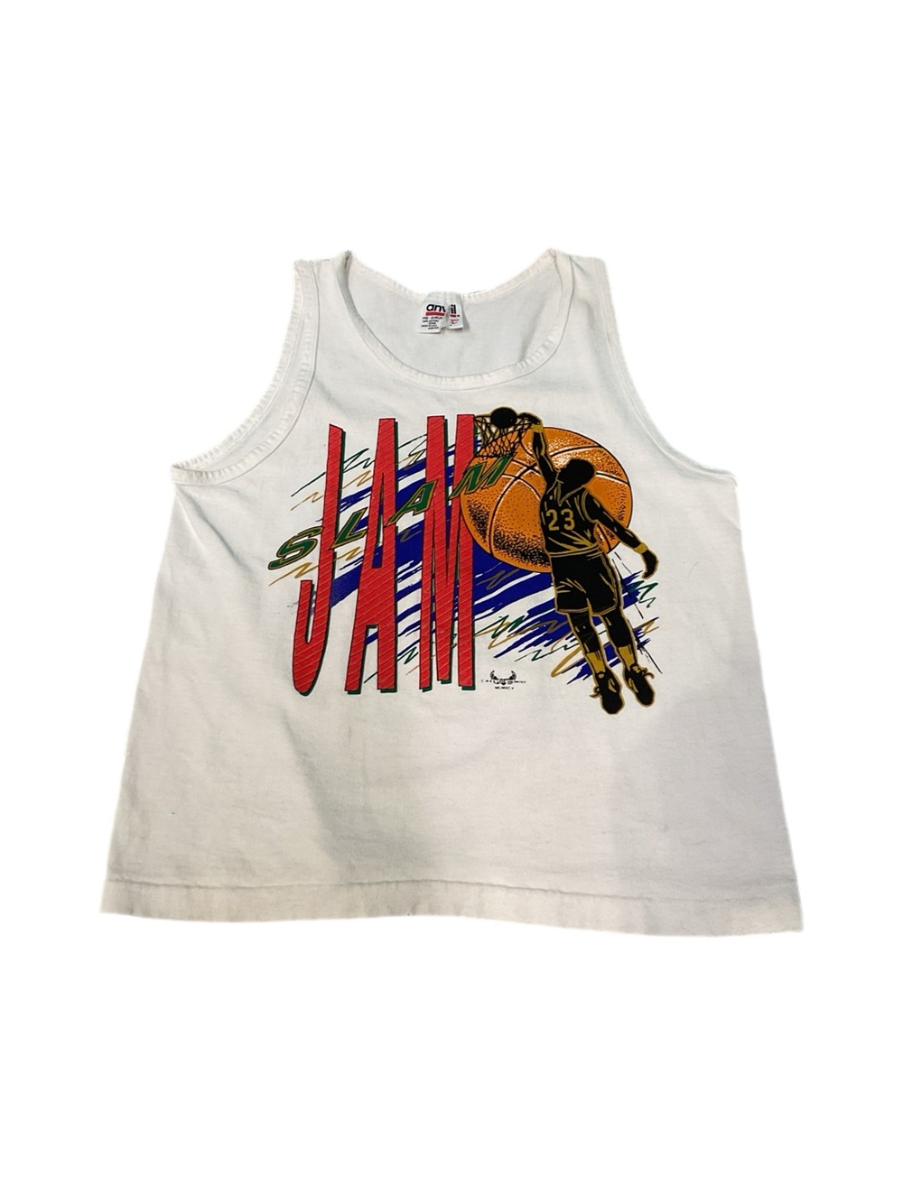 Vintage 90s Youth Slam Jam #23 basketball graphic tank top